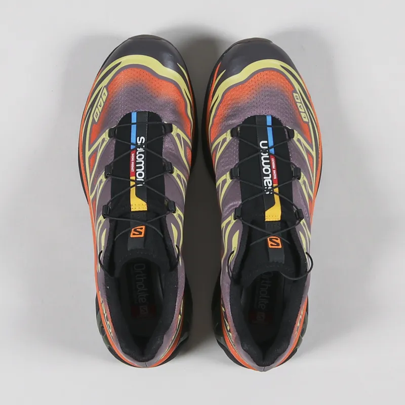 Salomon XT-6 Skyline Shoes Moonscape Leek Green Vibrant Orange-1