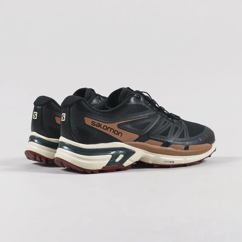 Salomon XT-Wings 2 Shoes Black Bleached Sand Ponderosa Pine-2