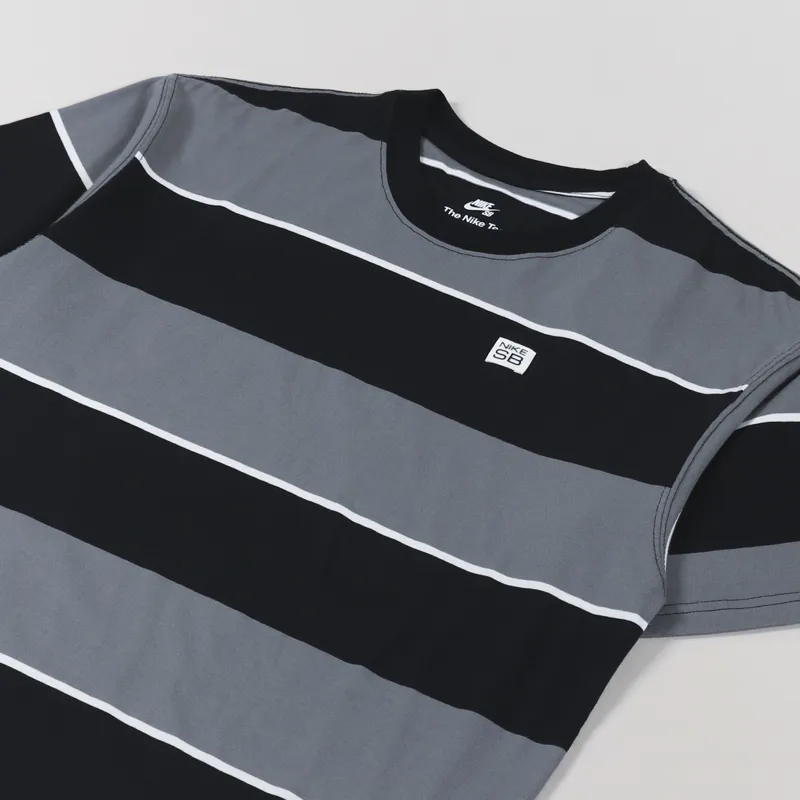 Nike SB Yarn Dye Stripe T Shirt Black Grey White-2