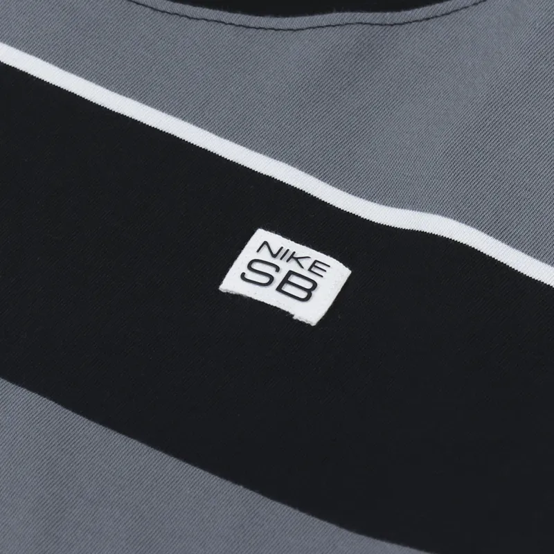 Nike SB Yarn Dye Stripe T Shirt Black Grey White-1