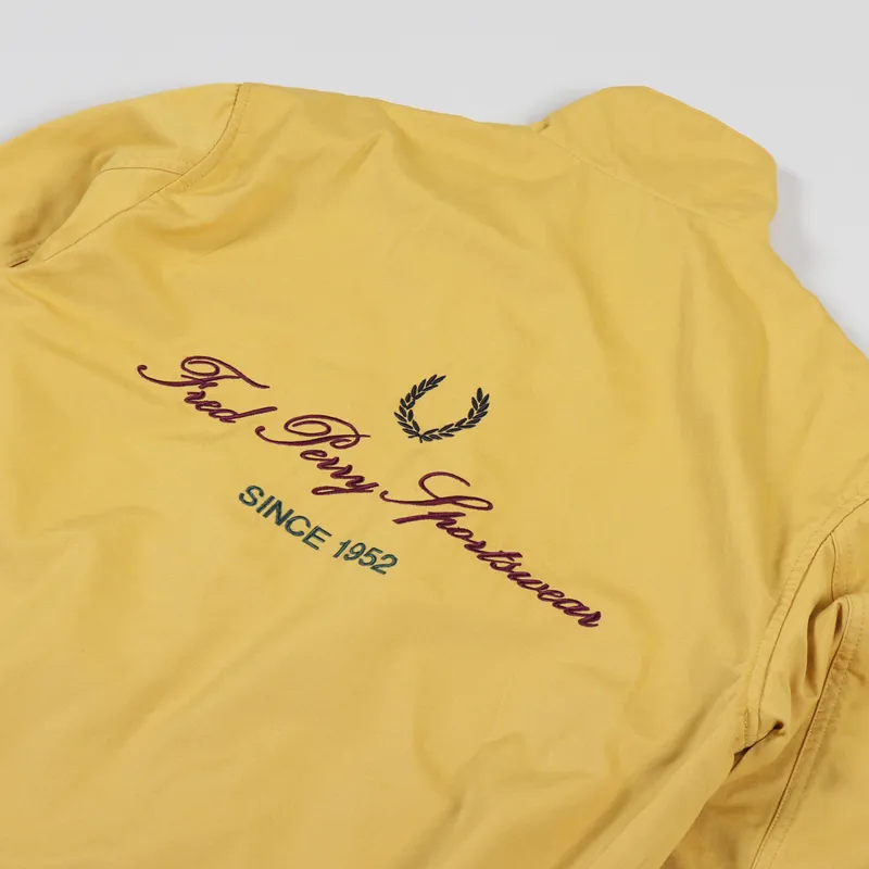Fred Perry Embroidered Zip Through Jacket Dijon Yellow-5