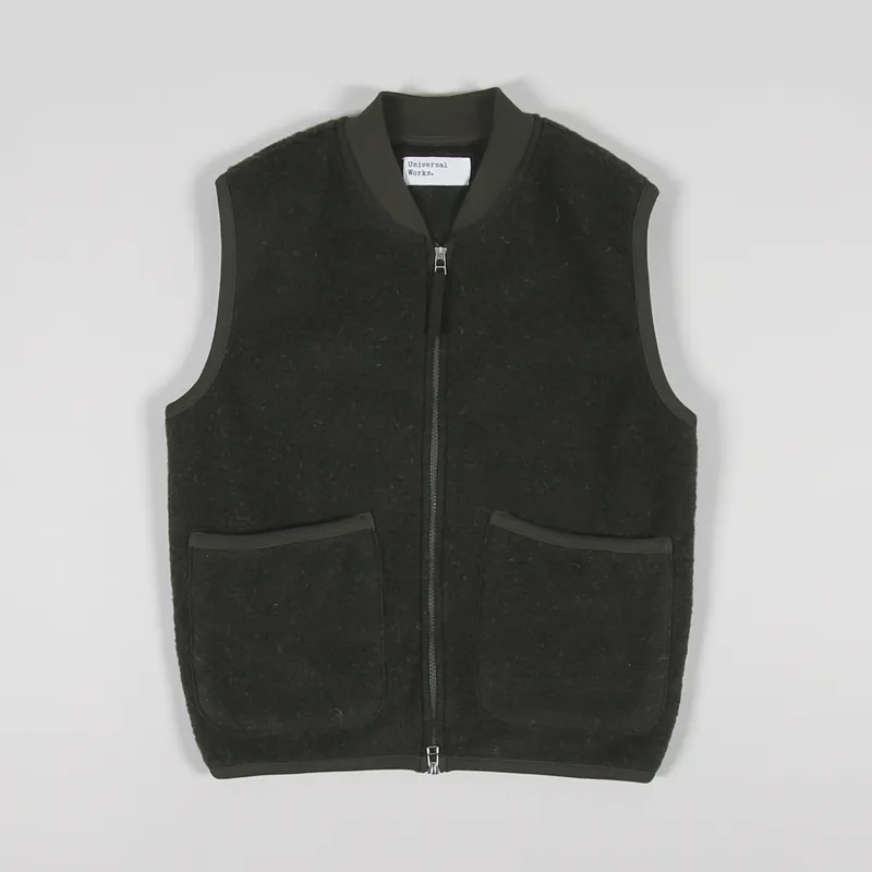 Universal Works Zip Waistcoat Olive