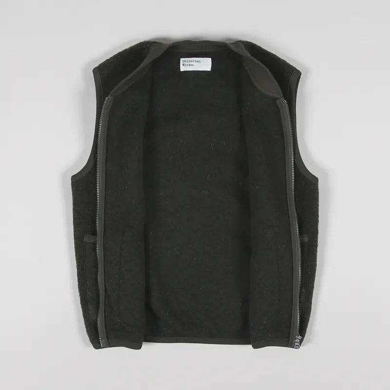 Universal Works Zip Waistcoat Olive-1