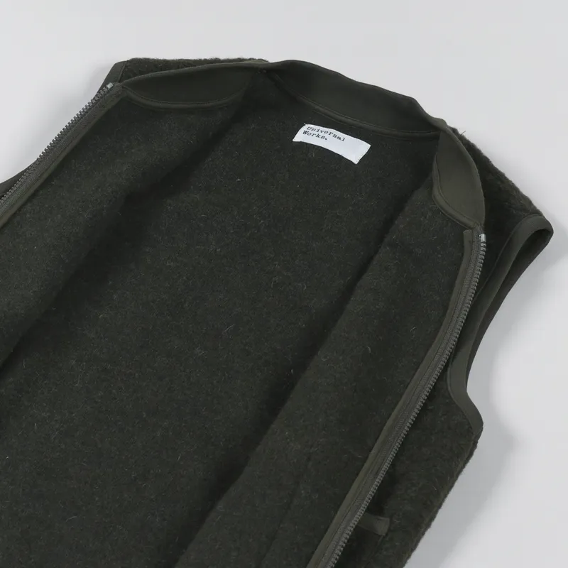 Universal Works Zip Waistcoat Olive-4