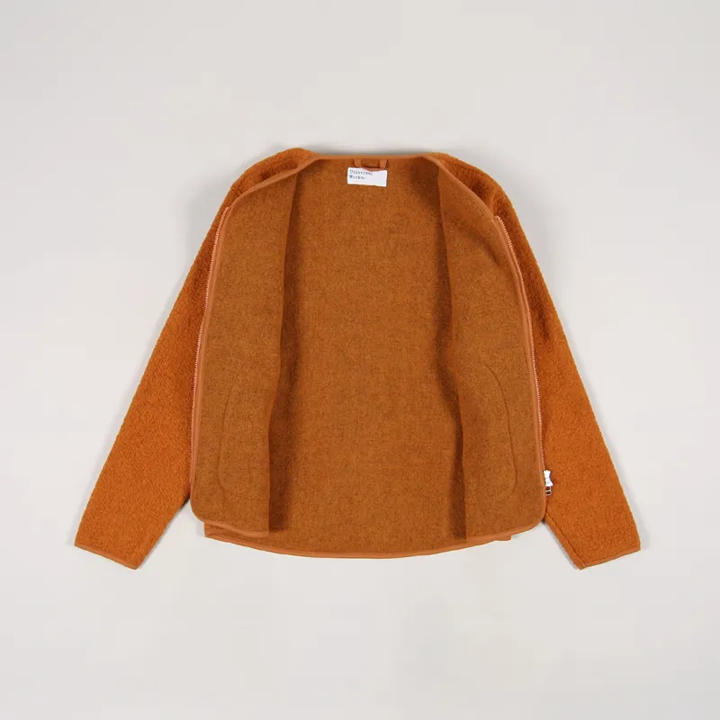 Universal Works Zip Liner Jacket Orange Tibet Fleece-1