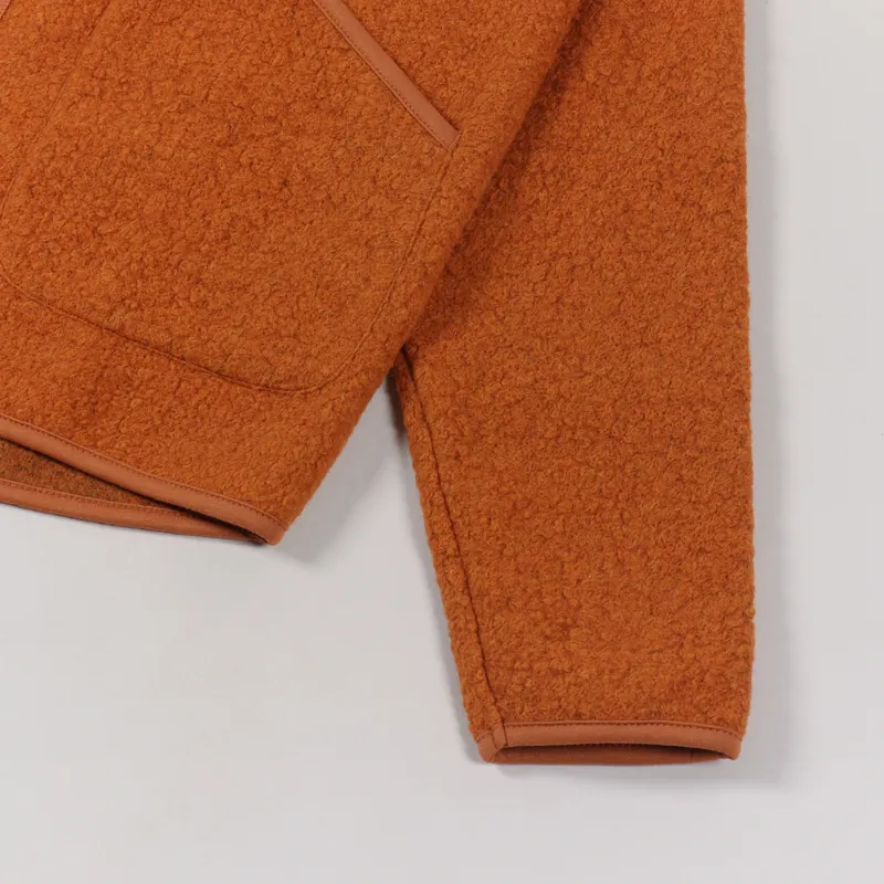 Universal Works Zip Liner Jacket Orange Tibet Fleece-5