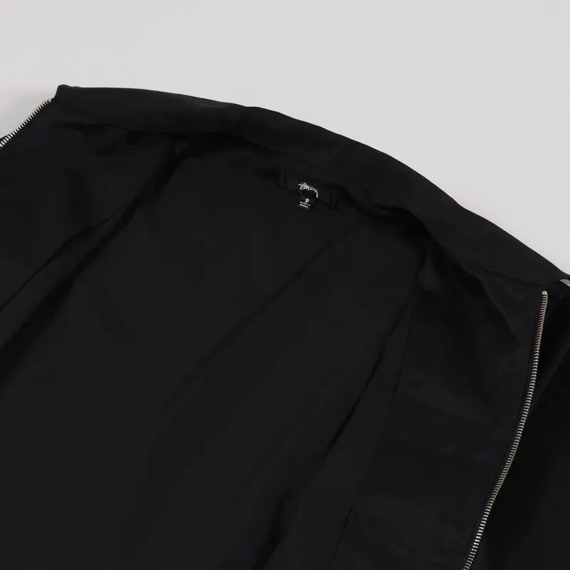 Stussy Zip Up Work LS Shirt Black-4