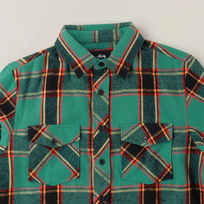 Stussy Ace Plaid Long Sleeve Shirt Teal-1