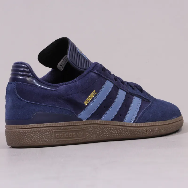 artillería Rayo Electropositivo Adidas Busenitz Pro Shoes Collegiate Navy, Stonewash Blue and Gum