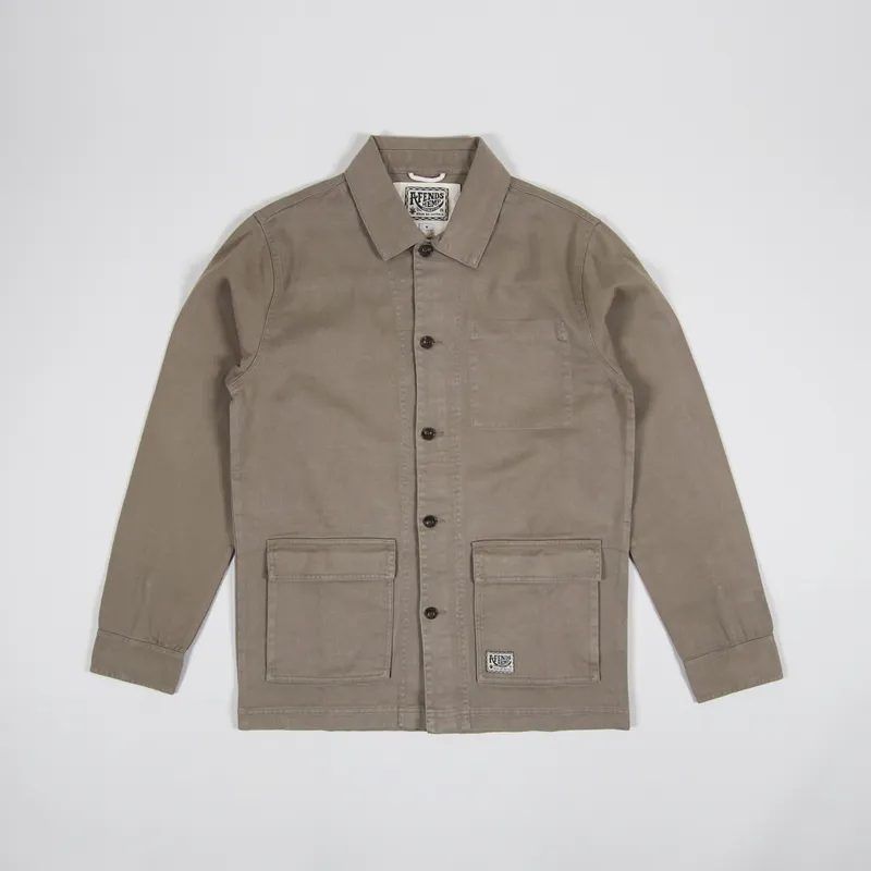 Afends Troop Hemp Jacket Covert Green
