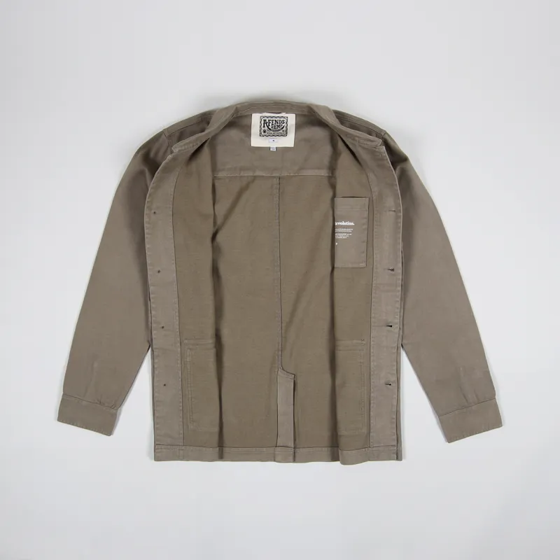 Afends Troop Hemp Jacket Covert Green-1