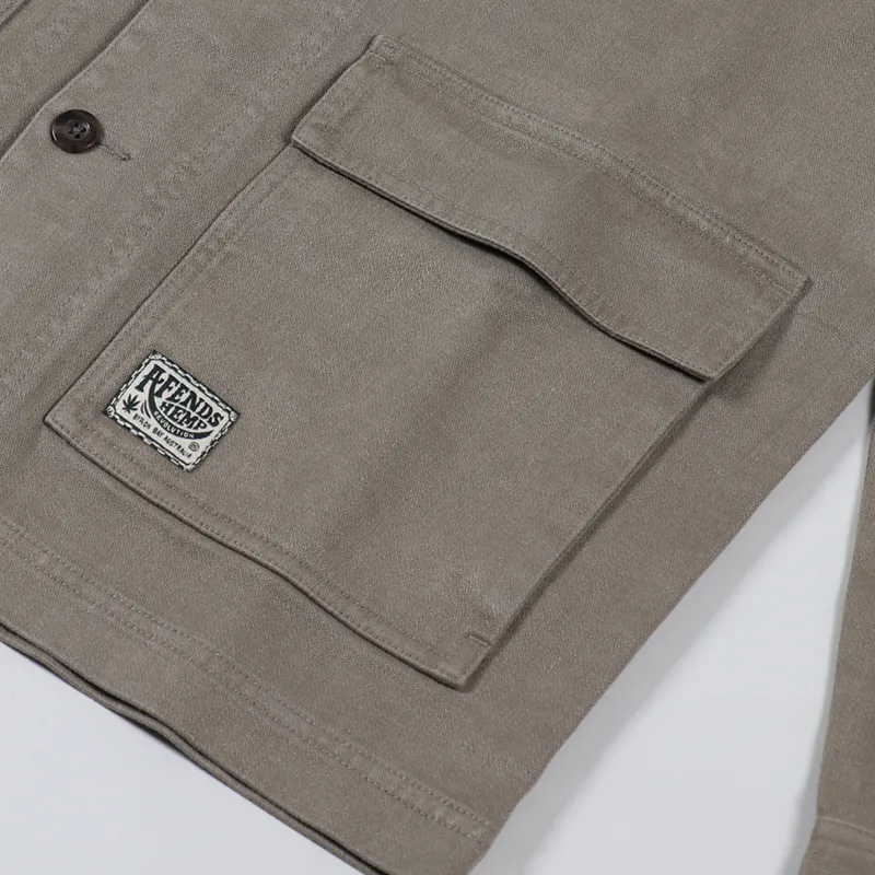 Afends Troop Hemp Jacket Covert Green-6