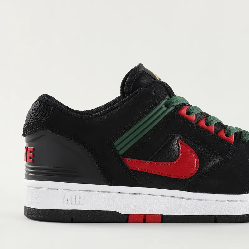 Nike SB Air Force II Low Shoes Black Gym Red Deep Forest-1