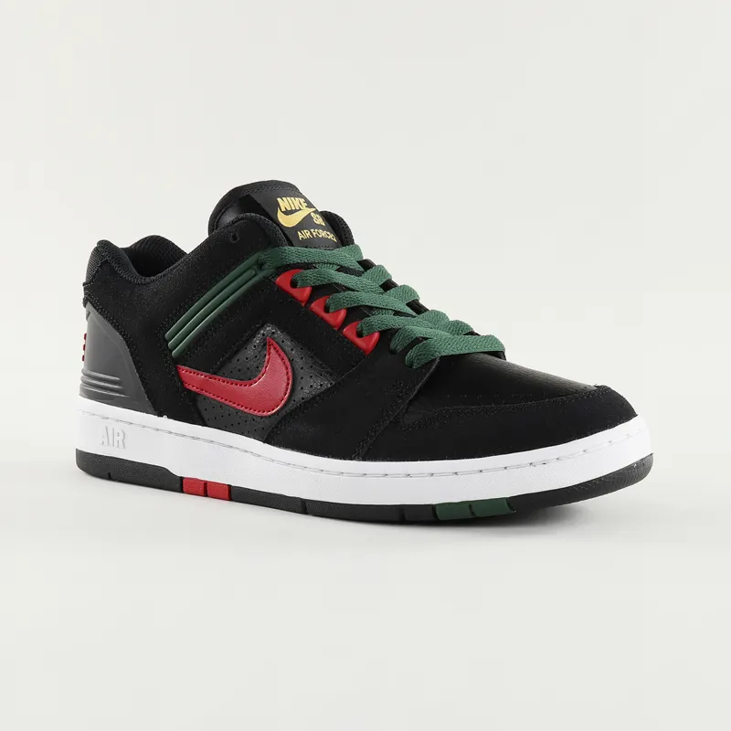 Nike SB Air Force II Low Shoes Black Gym Red Deep Forest-5