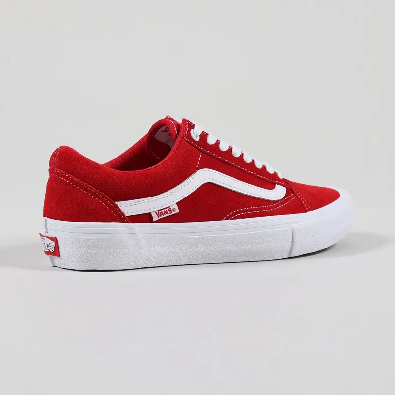 Vans Old Skool Pro Suede Shoes Red White-5