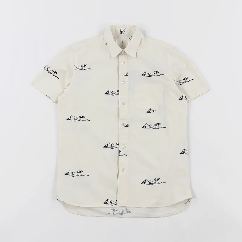 La Paz Alegre The Pyramids Short Sleeve Shirt Ecru