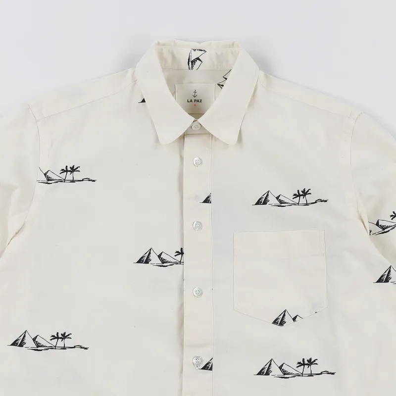 La Paz Alegre The Pyramids Short Sleeve Shirt Ecru-1
