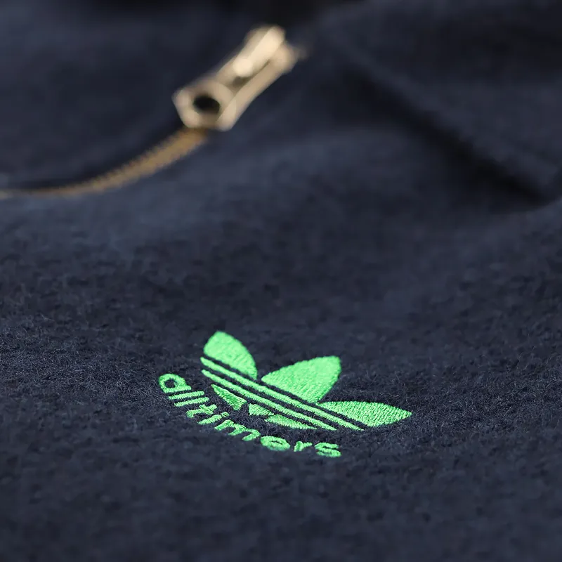 Adidas x Alltimers Mens Skate Jacket Collegiate Navy Blue Green