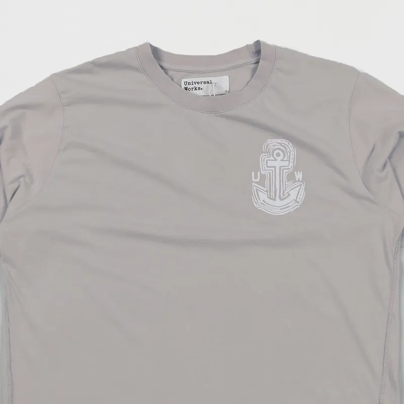 Universal Works Anchor Print T Shirt Grey-1
