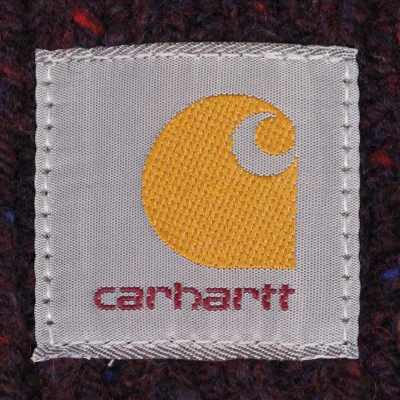 Carhartt Anglistic Beanie Hat Burnt Umber Burgundy-3
