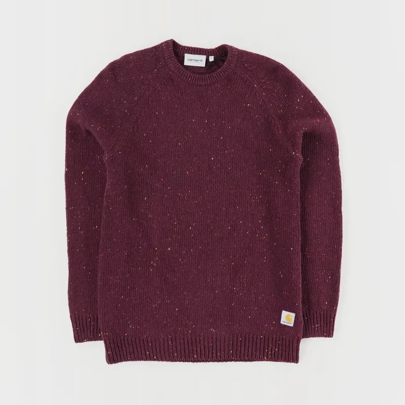 Carhartt WIP Anglistic Sweat Merlot Heather