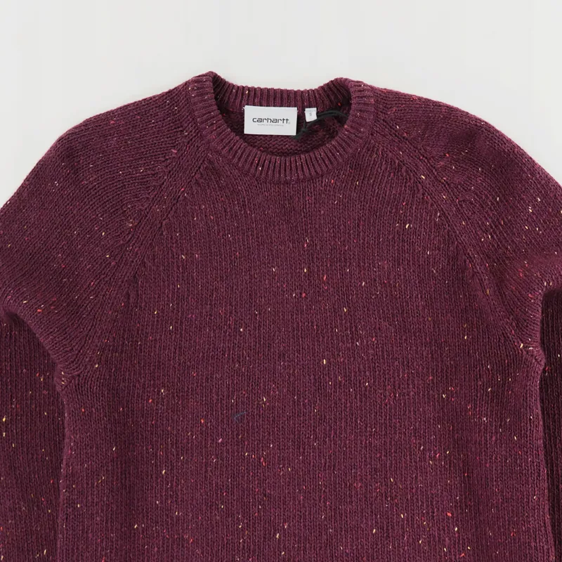Carhartt WIP Anglistic Sweat Merlot Heather-1