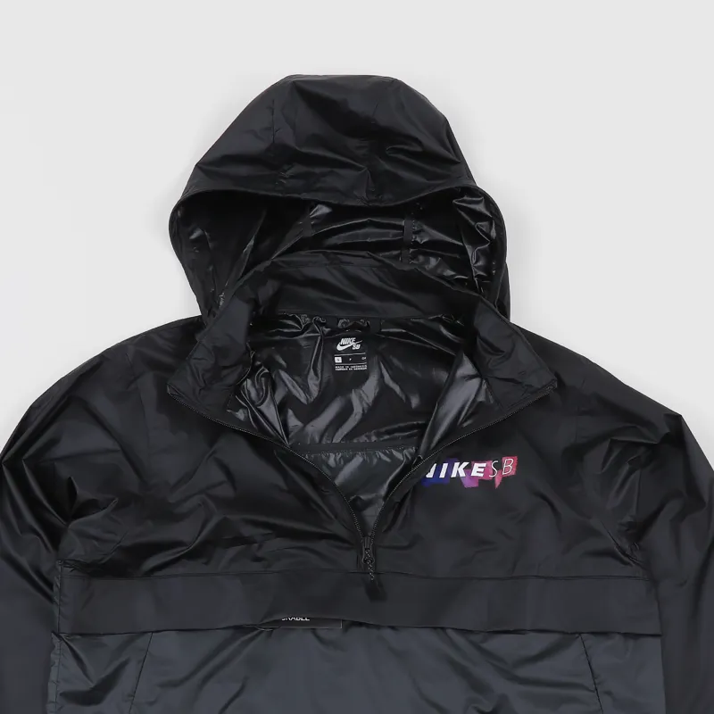 Nike SB Anorak Jacket Black Anthracite Solar Red-2