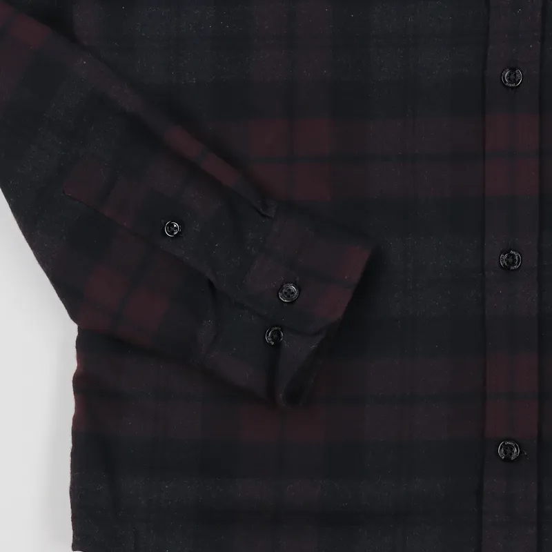 Norse Projects Anton Flannel Check Shirt Eggplant Brown-2