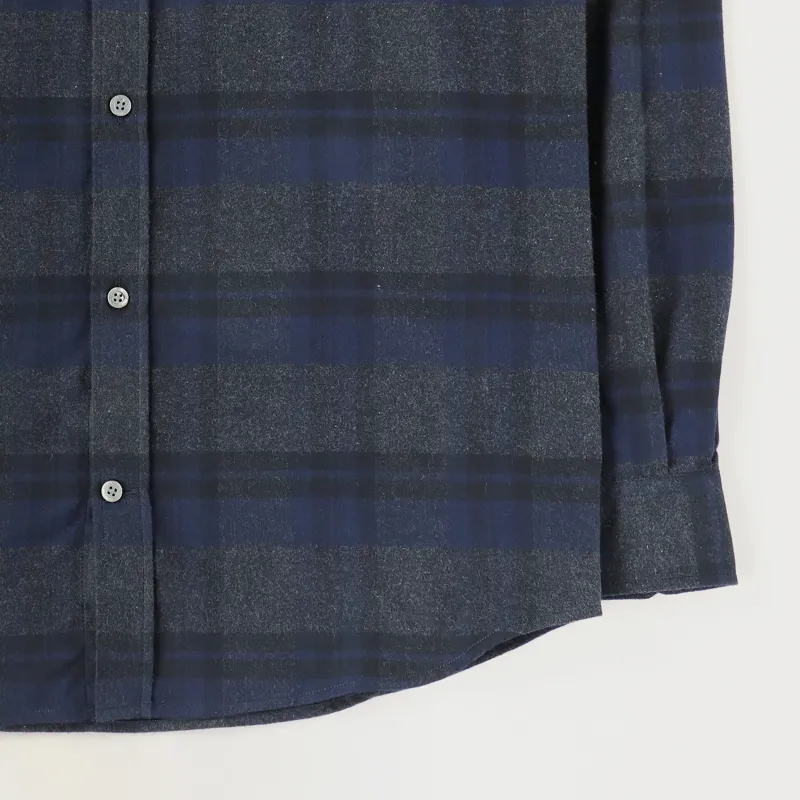 Norse Projects Anton Brushed Flannel Check Shirt Dark Navy-2