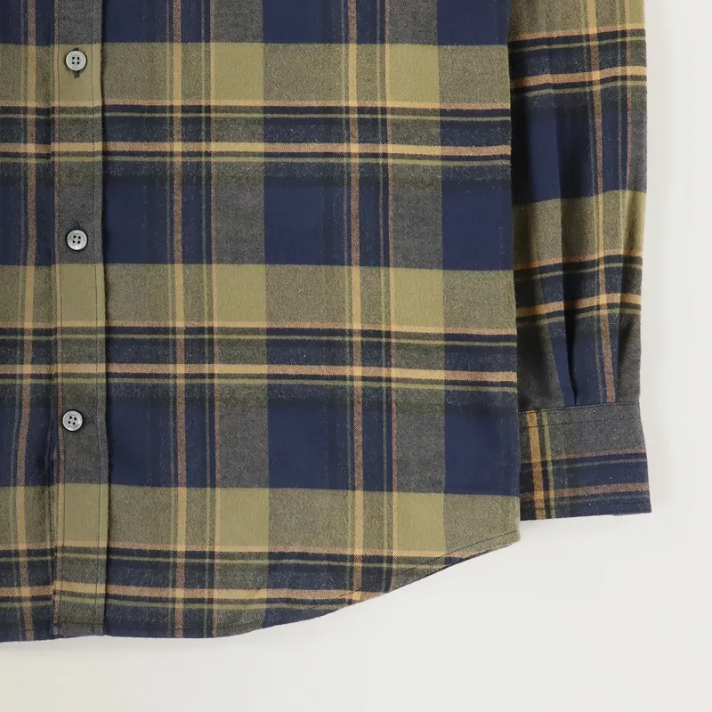Norse Projects Anton Brushed Flannel Check Shirt Ivy Green-2
