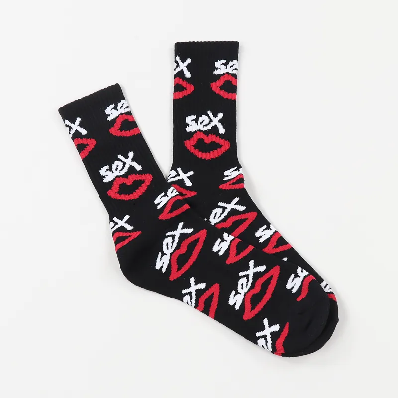 Sex Skateboards AOP Socks Black-1