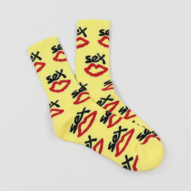 Sex Skateboards AOP Socks Yellow-1