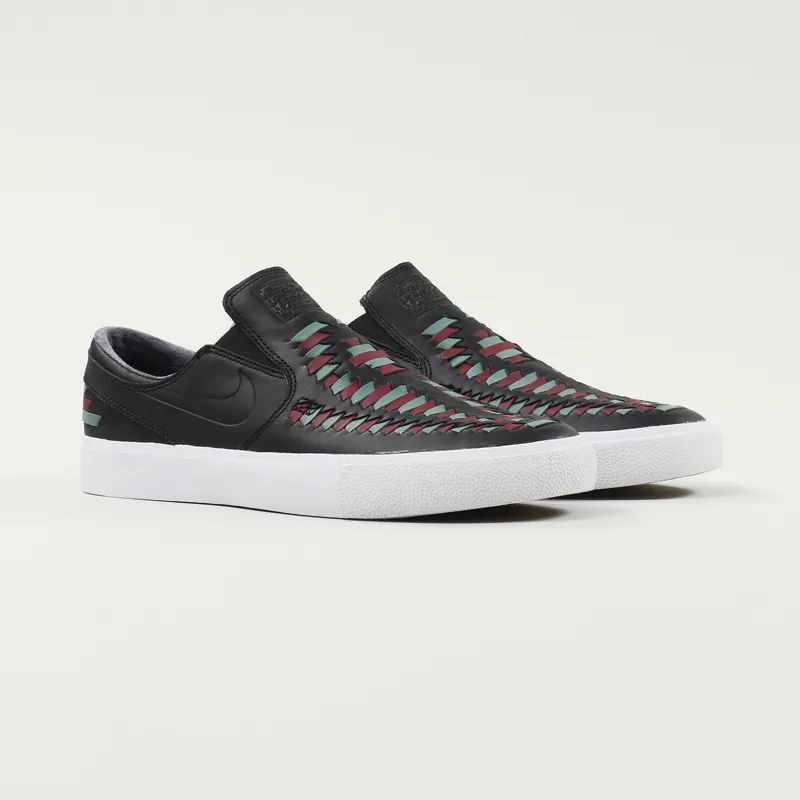 Nike SB Janski Slip On Remastered Crafted Shoes Black Bicoastal Red-6