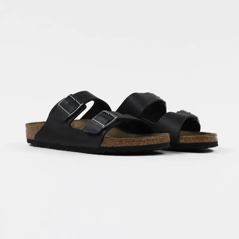 Birkenstock Arizona Oiled Leather Regular Fit Sandals Black-3
