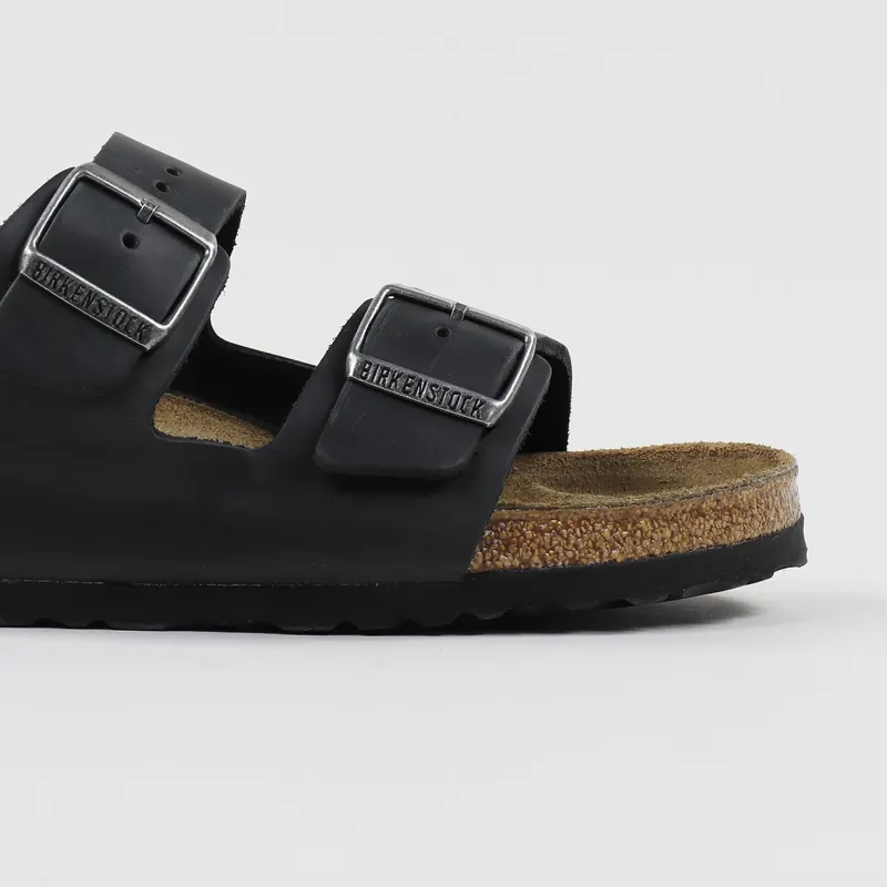 Birkenstock Arizona Oiled Leather Regular Fit Sandals Black-2