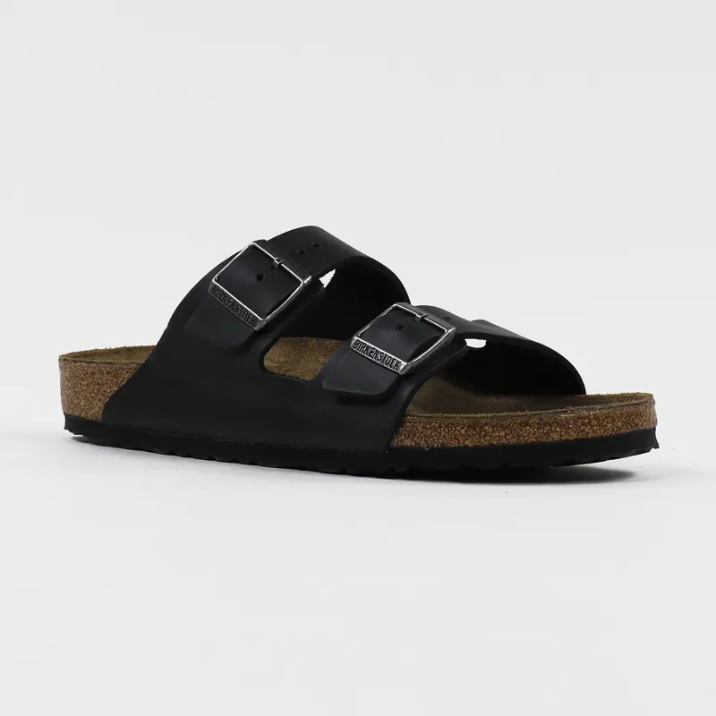 Birkenstock Arizona Oiled Leather Regular Fit Sandals Black-4