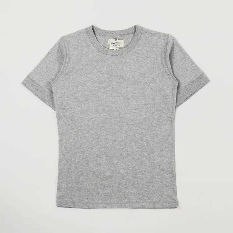 Nigel Cabourn Mens Vintage Army Short Sleeve T Shirt Grey Marl
