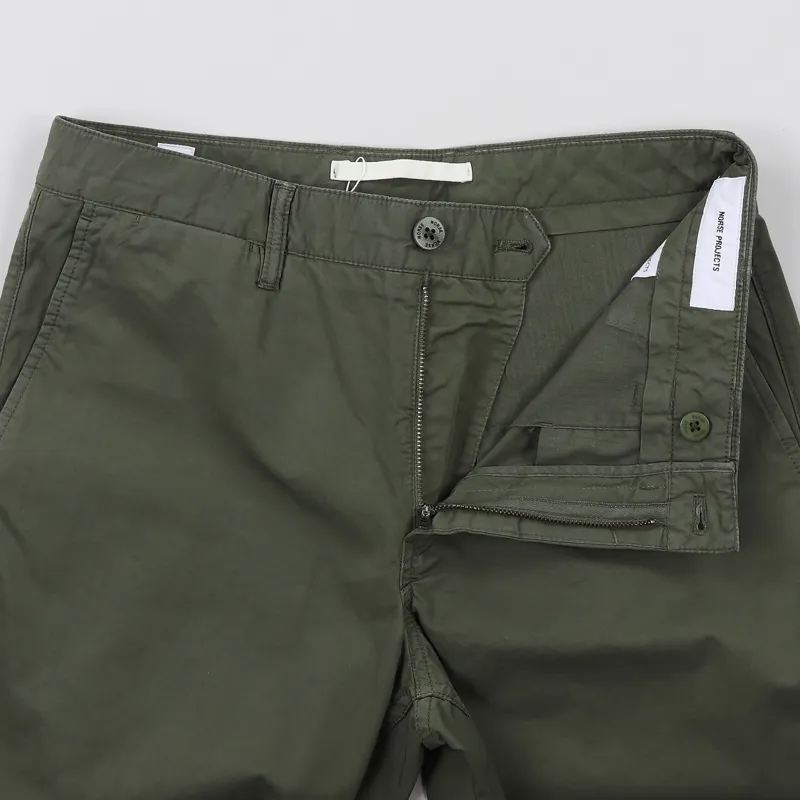 Norse Projects Aros Light Twill Trousers Dried Olive-2