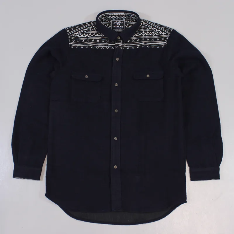 Grand Scheme Supply Co. Aspen Long Sleeve Shirt Navy
