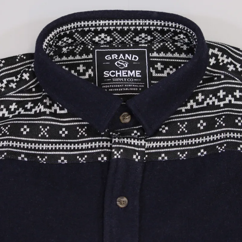 Grand Scheme Supply Co. Aspen Long Sleeve Shirt Navy-1