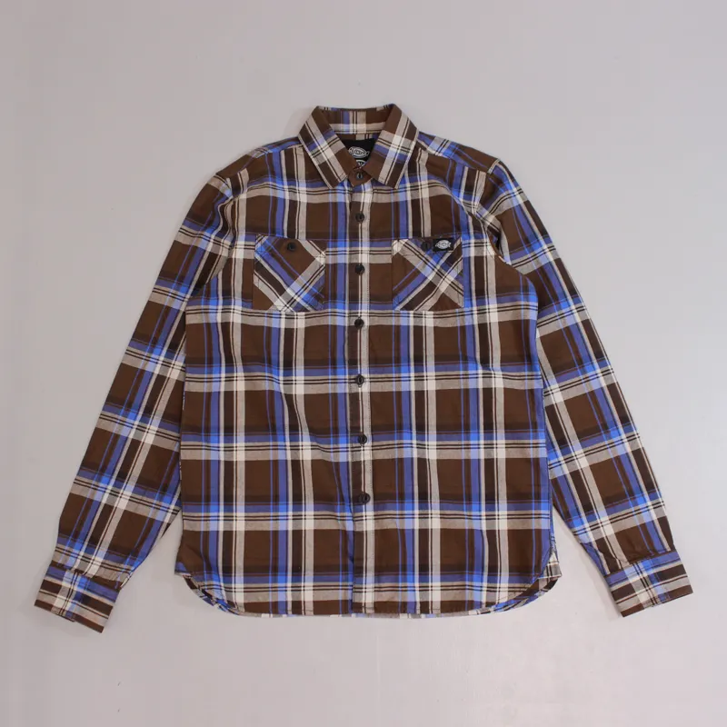 Dickies Mens Atwood Long Sleeve Checkered Shirt Free Shipping
