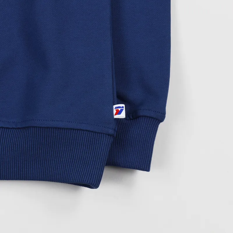 スウェットシャツ Augustine Macro Euro ☆ K-WAY K-Way Mens Augustine Macro Logo Graphic Sweatshirt Blue Ottanio