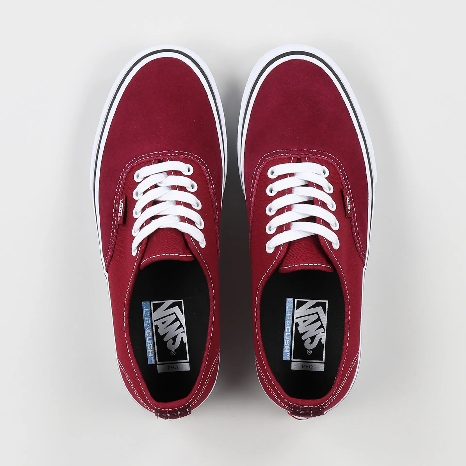 Vans Mens Authentic Pro Canvas Suede Shoes Rumba Red Port Royale