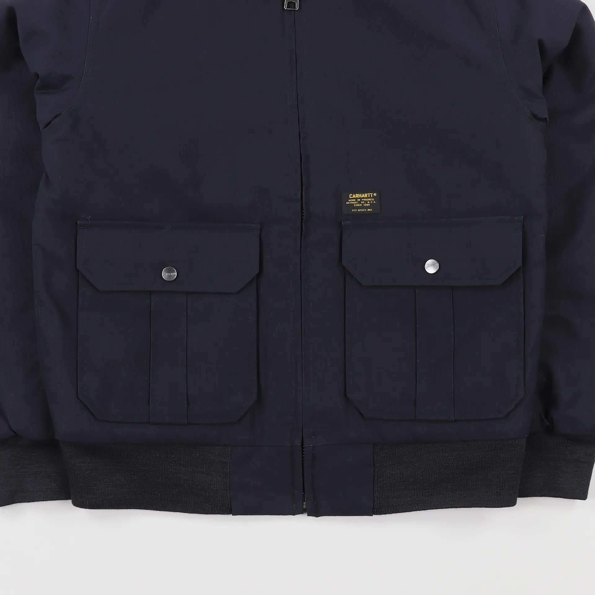 Carhartt WIP Mens Aviator Military Zip Cotton Jacket Navy Blue