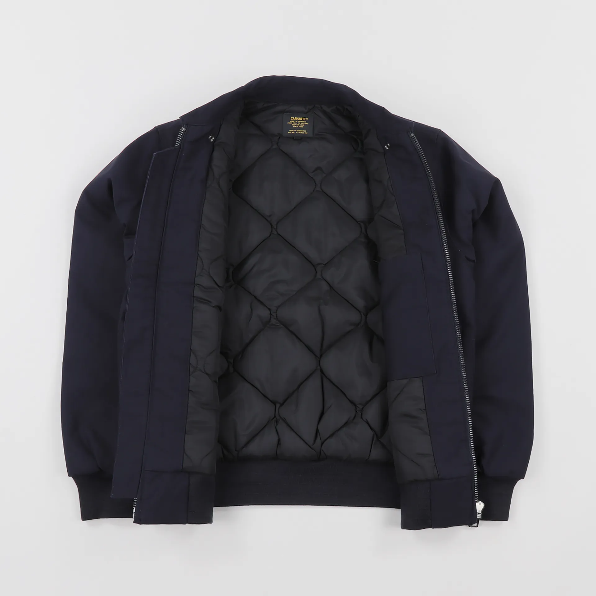 Carhartt WIP Mens Aviator Military Zip Cotton Jacket Navy Blue