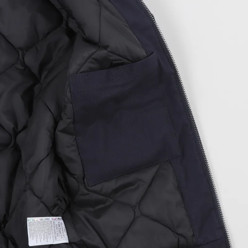 Carhartt WIP Mens Aviator Military Zip Cotton Jacket Navy Blue