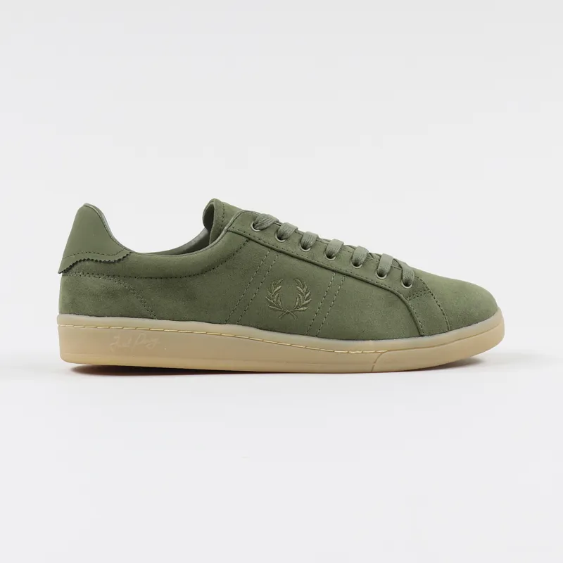 Kamer mooi hoofdstad Fred Perry Sports B721 Microfibre Tennis Shoes Burnt Olive Green