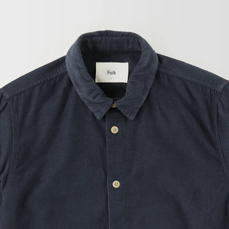 Folk Babycord Shirt Charcoal-1