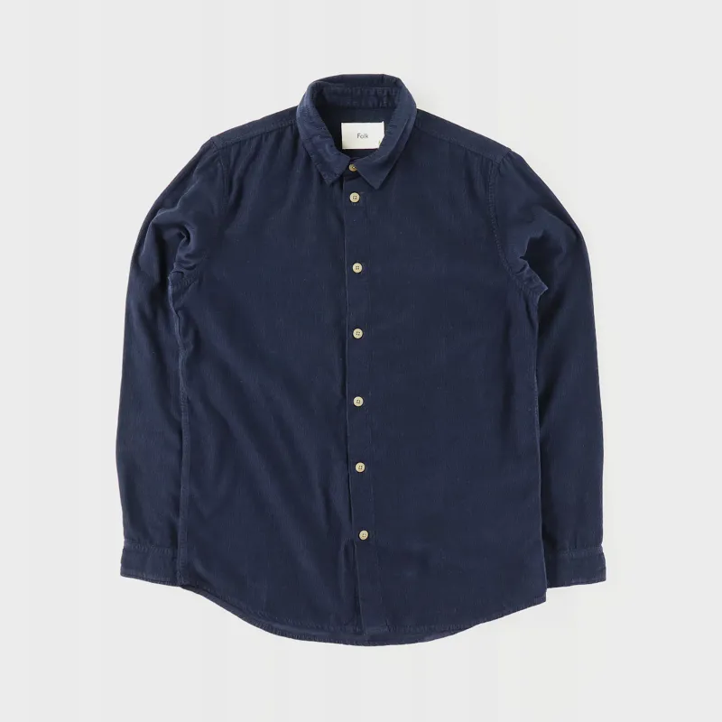 Folk Babycord Shirt Navy