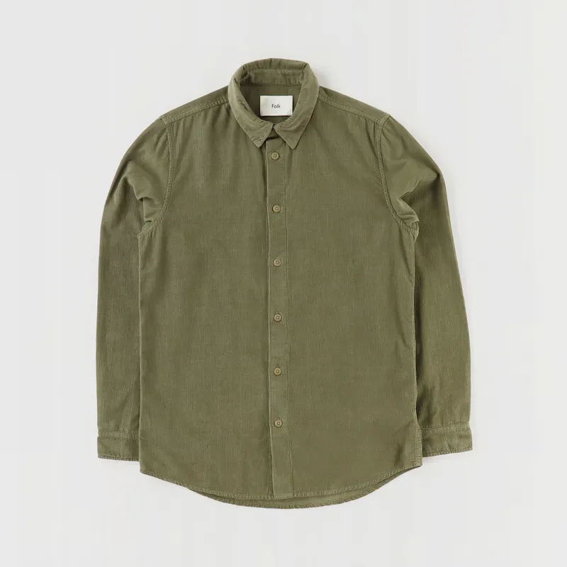 Folk Babycord Shirt Soft Green